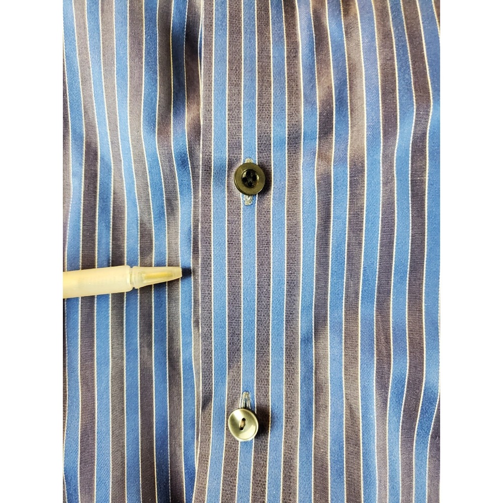 Eton Contemporary Shirt Mens 16.5 42 Blue Striped Button Up Long Sleeve Cotton - Picture 14 of 14